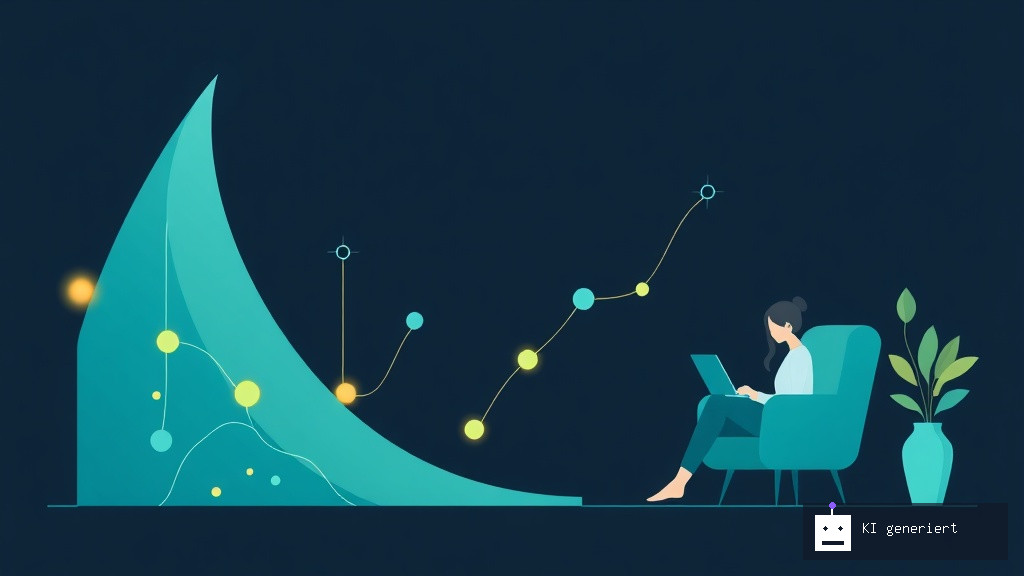 Grafische Darstellung von digitalem Wachstum und Einkommenssteigerung durch Online-Aktivitäten