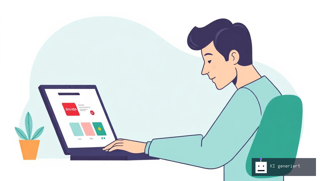 Illustration einer Person, die schnell 50 Euro verdient durch Online-Verkauf und Microjobs.