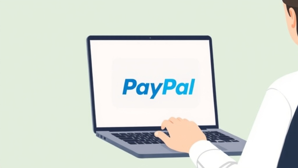 Person verdient Geld online über PayPal am Laptop.